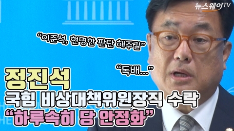 정진석, 국힘 비상대책위원장직 수락 &quot;하루속히 당 안정화&quot;