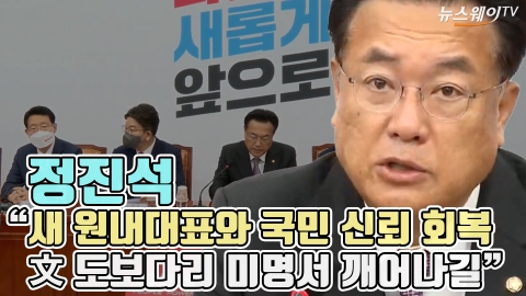 정진석 &quot;새 원내대표와 국민 신뢰 회복···文 도보다리 미명서 깨어나길&quot;