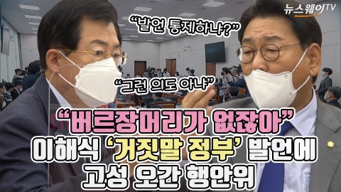 &quot;버르장머리가 없잖아&quot;···이해식 '거짓말 정부' 발언에 고성 오간 행안위