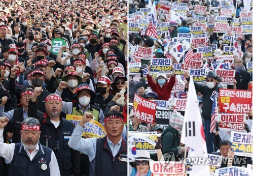 보수단체·양대 노총 광화문서 대규모 집회..."문재인구속"‧"이재명 구속"