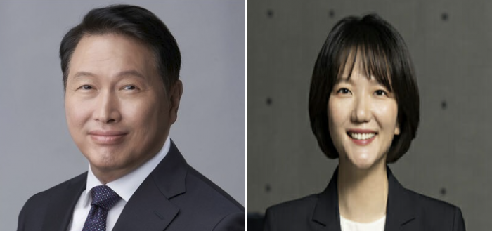 (왼쪽부터) 최태원 SK그룹 회장, 최수연 네이버 대표 사진=각사 제공