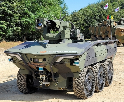 한화에어로스페이스, 美軍에 다목적무인차량 '아리온스멧' 성능 시연