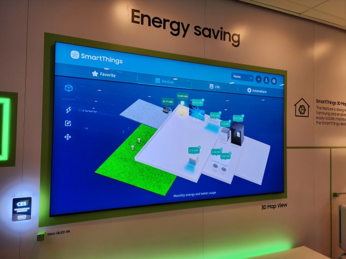 삼성전자 스마트싱스 3D 맵 뷰에서는 고객의 에너지사용량을 체크 할 수 있다. 사진=이지숙 기자