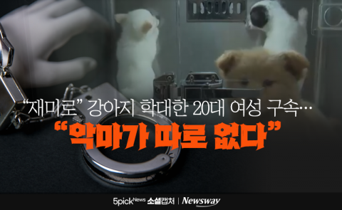 &quot;재미로&quot; 강아지 학대한 20대 여성 구속···&quot;악마가 따로 없다&quot;
