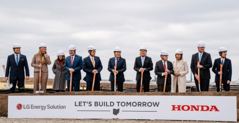 LG엔솔-혼다, 미국 배터리 합작공장 '첫 삽'···2025년 양산 시작