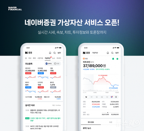 네이버 증권, 가상자산 시세 조회 서비스 개시