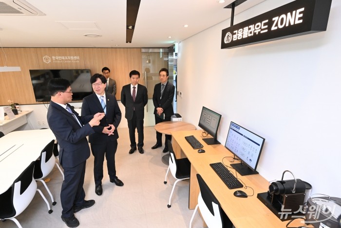 김소영 금융위원회 부위원장, 변영한 한국핀테크지원센터 이사장, 핀테크 기업 글로벌 진출 활성화 간담회. 사진=강민석 기자 kms@newsway.co.kr