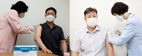 SK바사 안재용 사장·김훈 대표, '스카이코비원' 추가접종