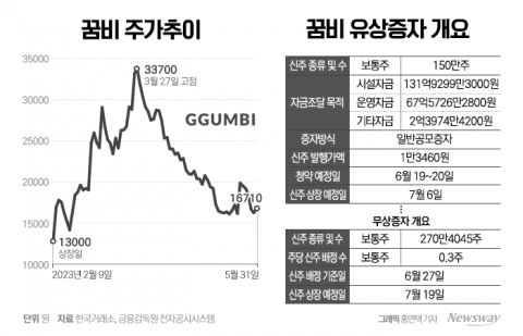 상장 후 적자전환 '꿈비'···200억 유상증자에 주주 반발 확산