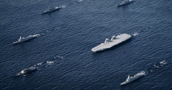 HD현대중공업이 국제해양방위산업전(MADEX 2023)에서 차세대 함정들의 조감도를 최초 공개했다. 사진=HD현대중공업 제공