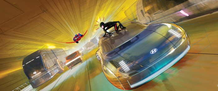 '스파이더맨 어크로스 더 유니버스'에 등장하는 플라잉 프로페시. 사진=현대차 제공