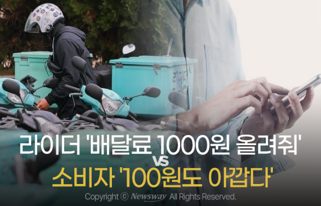 라이더 '배달료 1000원 올려줘' vs 소비자 '100원도 아깝다'
