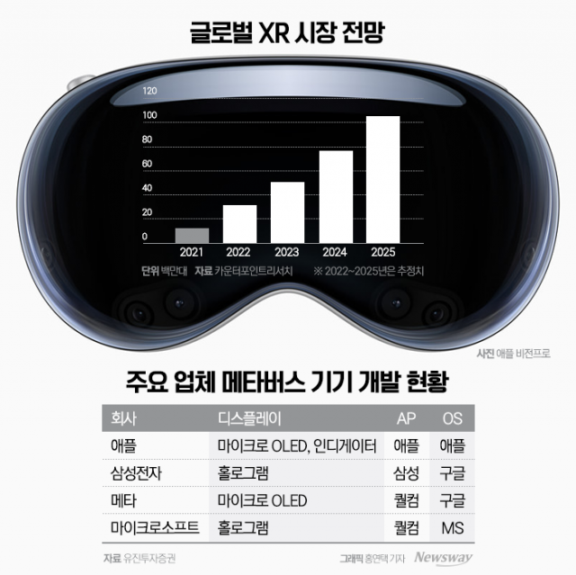 '비전 프로' 내세운 애플···내년 삼성·메타와 3파전