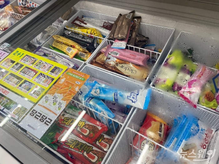 서울 시내 한 편의점 아이스크림 매대에 제품이 쌓여 있다. 사진=김민지 기자 kmj@newsway.co.kr