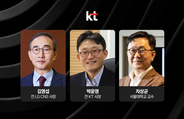 KT, 차기 대표 최종후보 오늘 결정···김영섭·박윤영·차상균 3파전