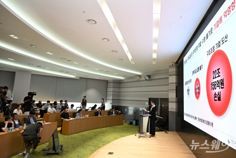  '산은 부산 이전 시 재무적 파급효과 산출' 발표하는 김이나 연구원