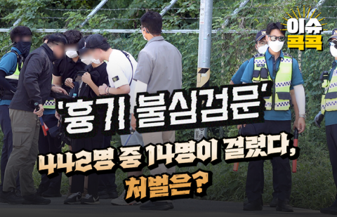 '흉기 불심검문' 442명 중 14명이 걸렸다, 처벌은?