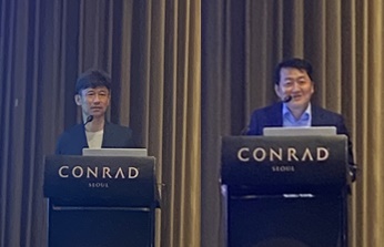 지놈앤컴퍼니는 마이크로바이옴 치료제의 적응증을 확장하는 한편, 신규타깃 물질의 기술이전 추진, 항체-약물접합체(ADC) 면역항암제 개발 등에 나설 계획이라고 전했다. 사진=(좌) 홍유석 대표 (우) 배지수 대표. 유수인 기자