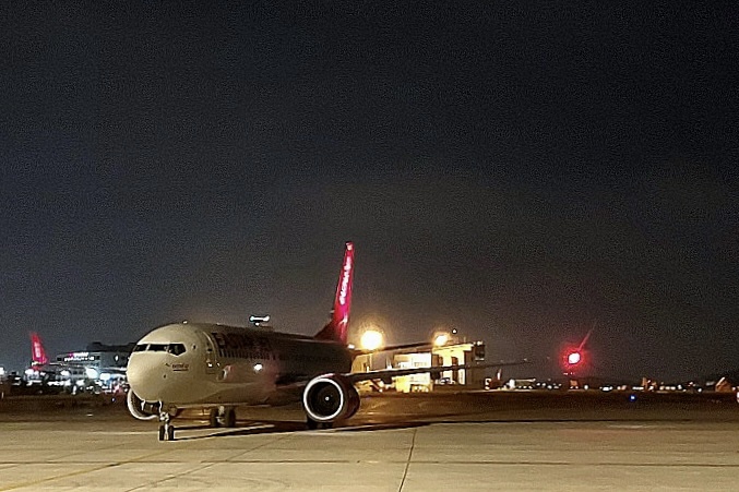 이스타항공의 7호기(HL8543)가 김포공항에 들어오고 있다. 사진=이스타항공 제공