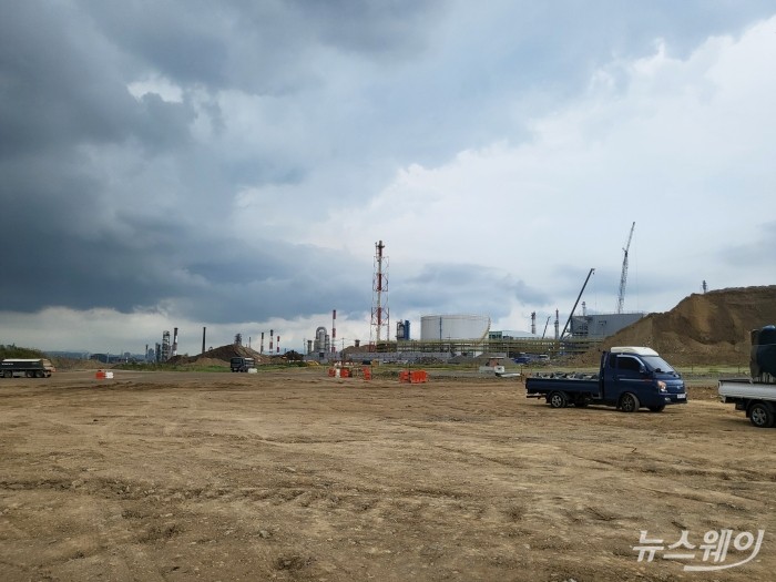 올해 10월 착공되는 SK지오센트릭의 세계 첫 폐플라스틱 재활용 복합단지(울산ARC) 부지. 사진=전소연 기자