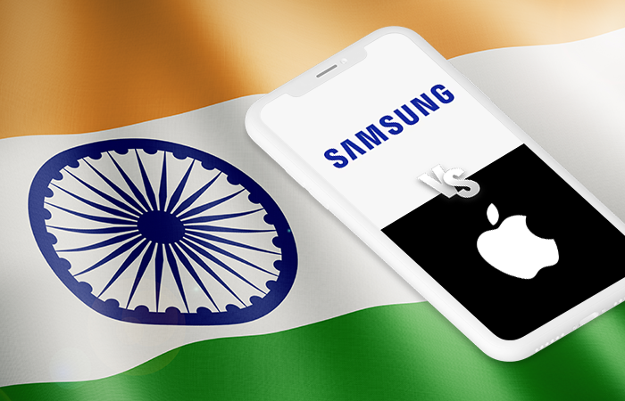 삼성전자와 애플이 인도 시장에서 치열하게 경쟁을 벌일 예정이다. 그래픽=박혜수 기자