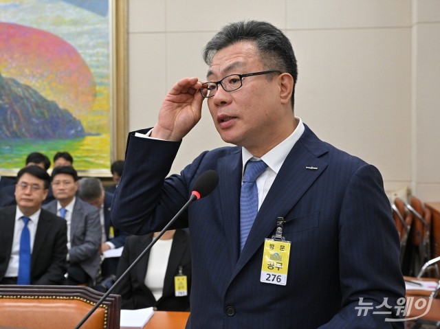 정무위 종합국감에 증인으로 출석한 정일문 한국투자증권 대표