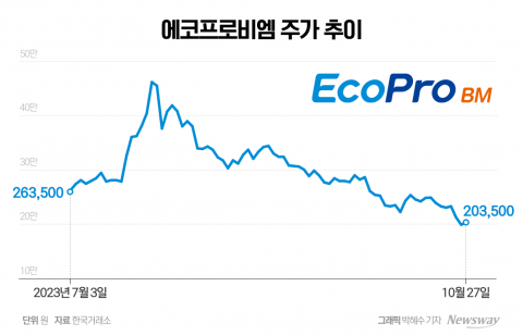 에코프로·에코프로비엠, 올해 상승폭 반납할까?···투자자들 커지는 불안감