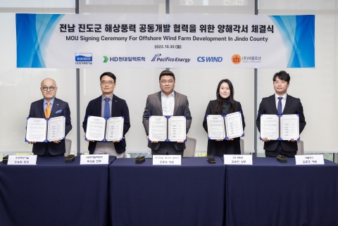 HD현대일렉트릭, 진도군에 3.2GW 규모 해상풍력발전단지 구축