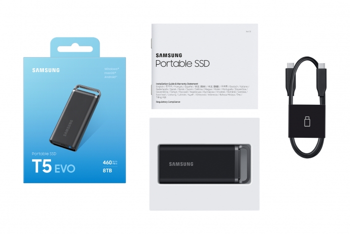 삼성전자 업계 최대 8TB 용량 포터블 SSD T5 EVO 출시. 사진=삼성전자 제공