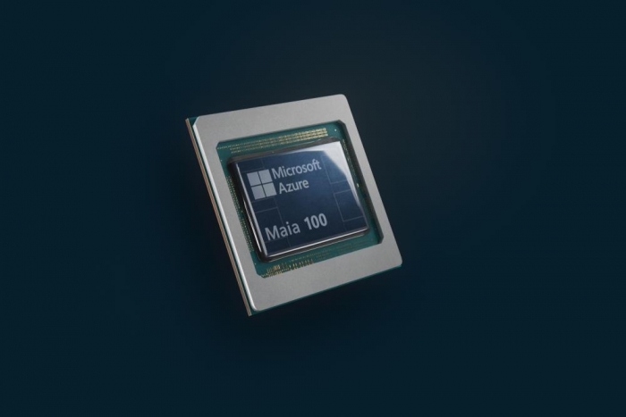 마이크로소프트(MS)가 공개한 AI 칩 '마이아 100'. 사진=마이크로소프트(MS) 제공/연합뉴스