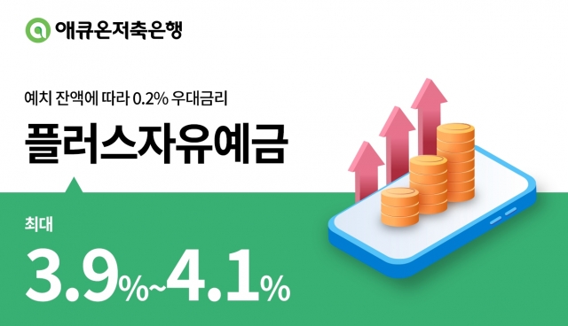 애큐온저축은행, '플러스자유예금' 최고 4.1% 금리 제공