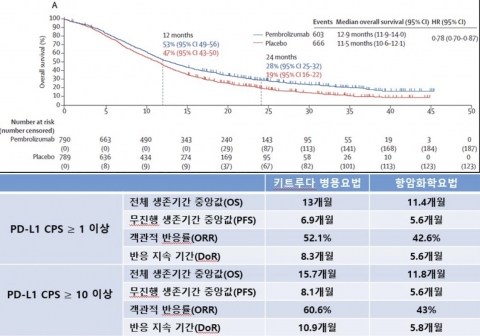 &quot;HER2 음성 진행성 위암, '키트루다' 병용시 치료 효과 우수&quot;