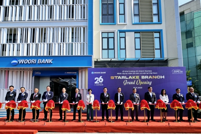 베트남우리은행이 지난 20일 하노이 복합 신도시에 22번째 점포 '스타레이크 지점'을 신설했다. 사진=우리은행 제공