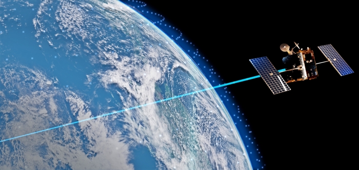 원웹의 위성망을 활용한 한화시스템 '저궤도 위성통신 네트워크' 가상도. 사진=한화시스템 제공