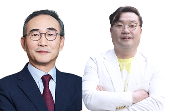 김영섭 KT 대표와 2024년 정기 임원인사에서 영입된 정우진 KT컨설팅그룹장(전무). 사진=KT 제공