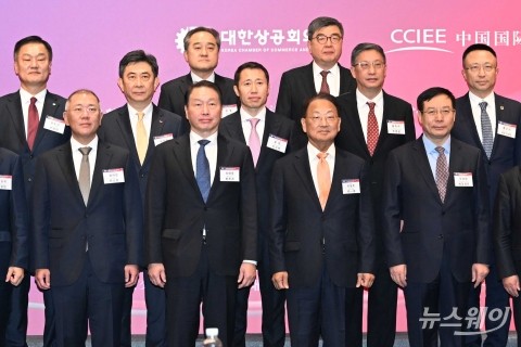 최태원·정의선, 中기업인과 회동···&quot;소재·부품 공급망 개선 협력&quot;