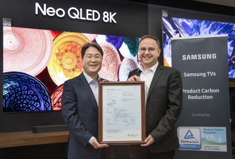 삼성, Neo QLED·OLED, 獨 TUV라인란드 '탄소저감' 인증 획득