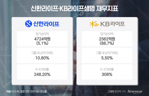 금융지주 통합 생보사 경쟁···신한 '수익성', KB '건전성' 우위
