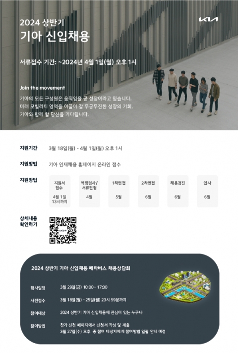 기아, 상반기 대졸 신입사원 채용···&quot;PBV 핵심 인재 확보&quot;