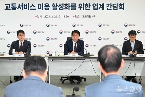 교통서비스 이용 활성화 간담회 관련 모두발언하는 박상우 국토부 장관