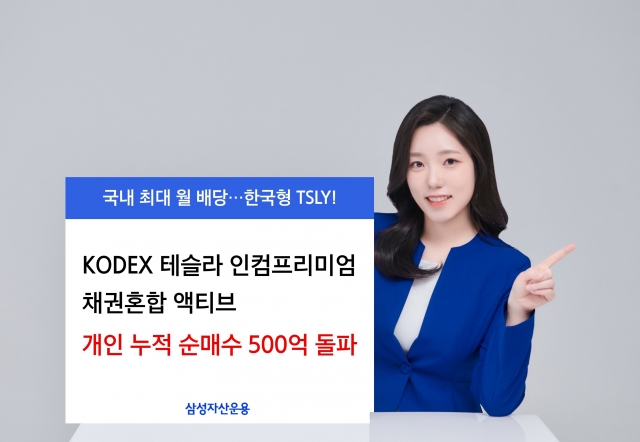삼성운용 'KODEX 테슬라인컴프리미엄채권혼합 액티브' ETF, 개인투자자 500억 순매수 돌파