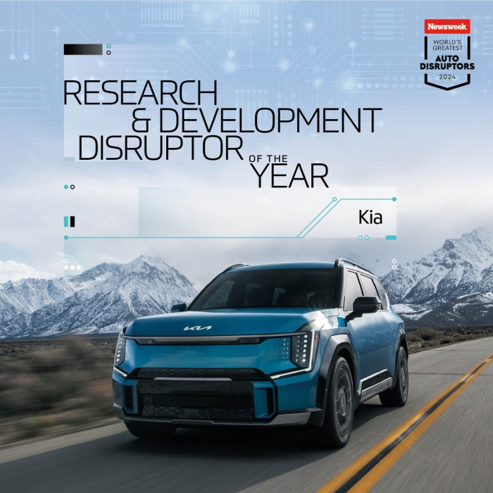 올해의 연구개발(Research and Development Disruptor of the Year)' 부문에 선정된 기아 EV9. 사진=기아 제공