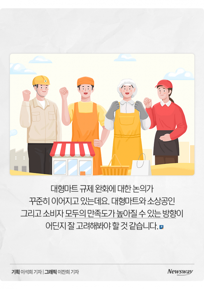 대형마트 휴업 평일로 바꾸니···골목상권도 '오히려 좋아' 기사의 사진