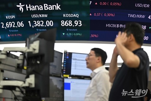 '코스피'·'원달러 환율' 상승, '코스닥' 하락 마감