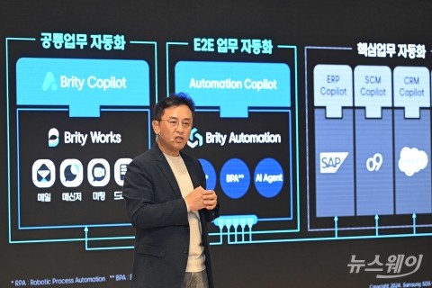 '브리티 코파일럿'과 '오토메이션' 공식 발표하는 송해구 삼성SDS 부사장