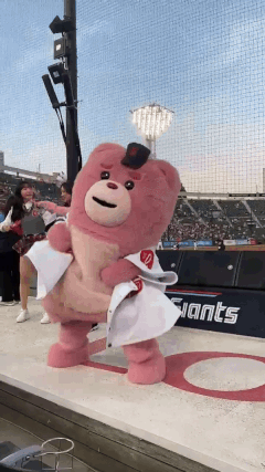 벨리곰, '부산갈매기' 자처···자이언츠 응원 영상 60만뷰 돌파