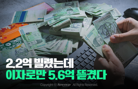 2.2억 빌렸는데 이자로만 5.6억 뜯겼다