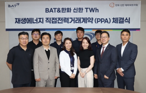 BAT, 한화 신한 테라와트아워와 재생에너지 PPA 체결