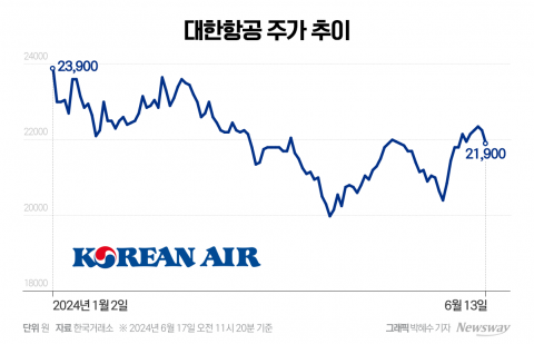 '박스권' 대한항공, '업계 호황·아시아나 합병 청신호'로 주가 모멘텀 확보