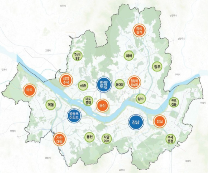 서울시는 2040도시계획을 통해 서울을 3도심 7광역중심 12지역중심으로 구분하고 이에 맞춘 도시정책을 추진 중이다. 사진제공=서울시